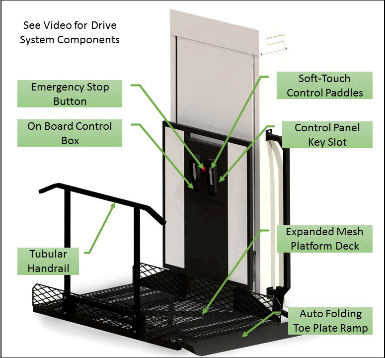 trus-t-lift wheelchair elevator canada wheel chair vertical platform lift vpl bruno.com porchlift trusty-lift trustram.com